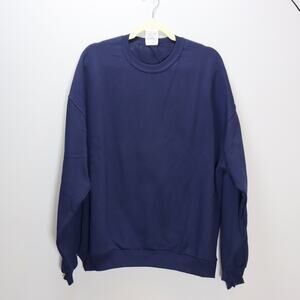 Jerzees NuBlend Navy Crewneck Sweatshirt XL Vintage Blank